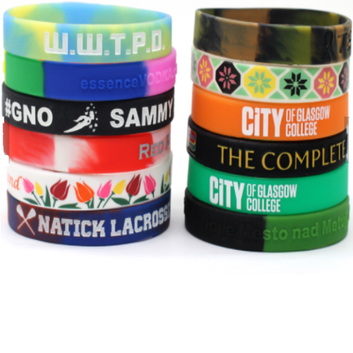 Bracelets Silicone Personnalisables - 17 Couleurs - Pour événements, Sports, Cadeaux